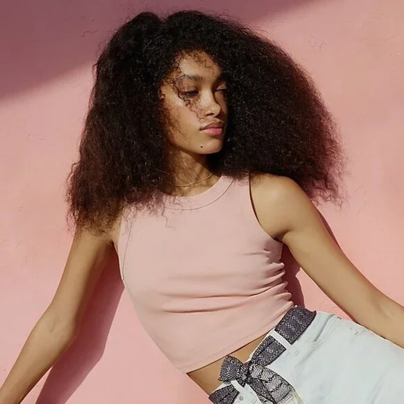 Madewell Brightside Crop Tank in Antique Coral, Size XS - Picture 2 of 5